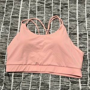 Pink, back cross cross sport bra